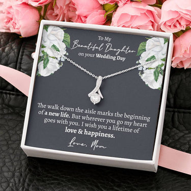 Beautiful Daughter Wedding (Love Mom) Alluring Necklace - Love You This Much
